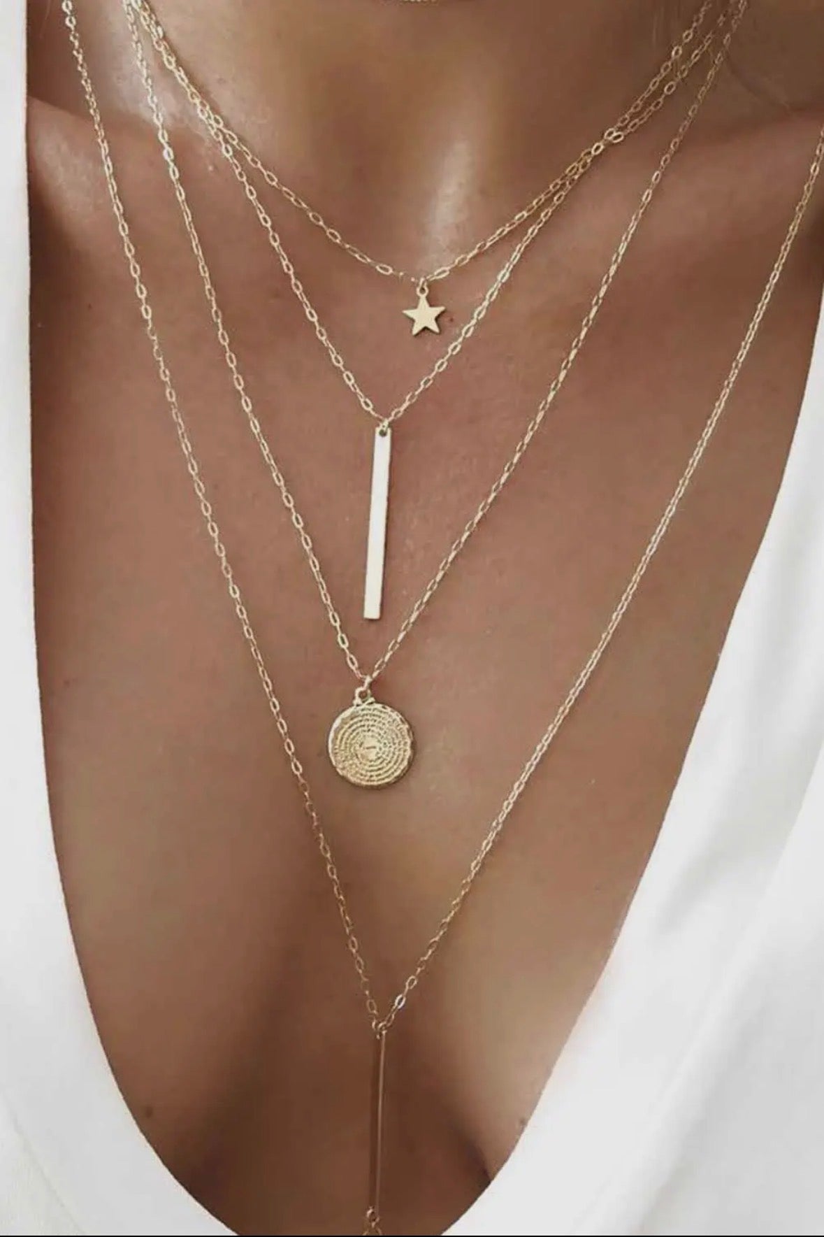 Celestial Layered Gold Necklace Set