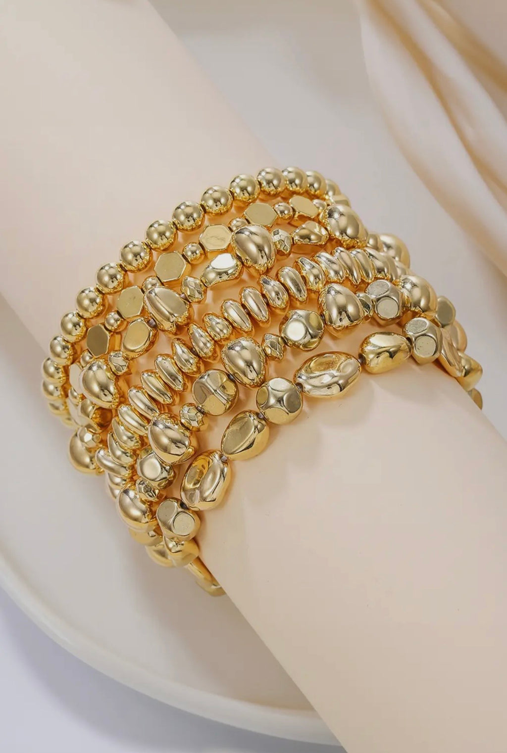 Gold Statement Bracelet Stack