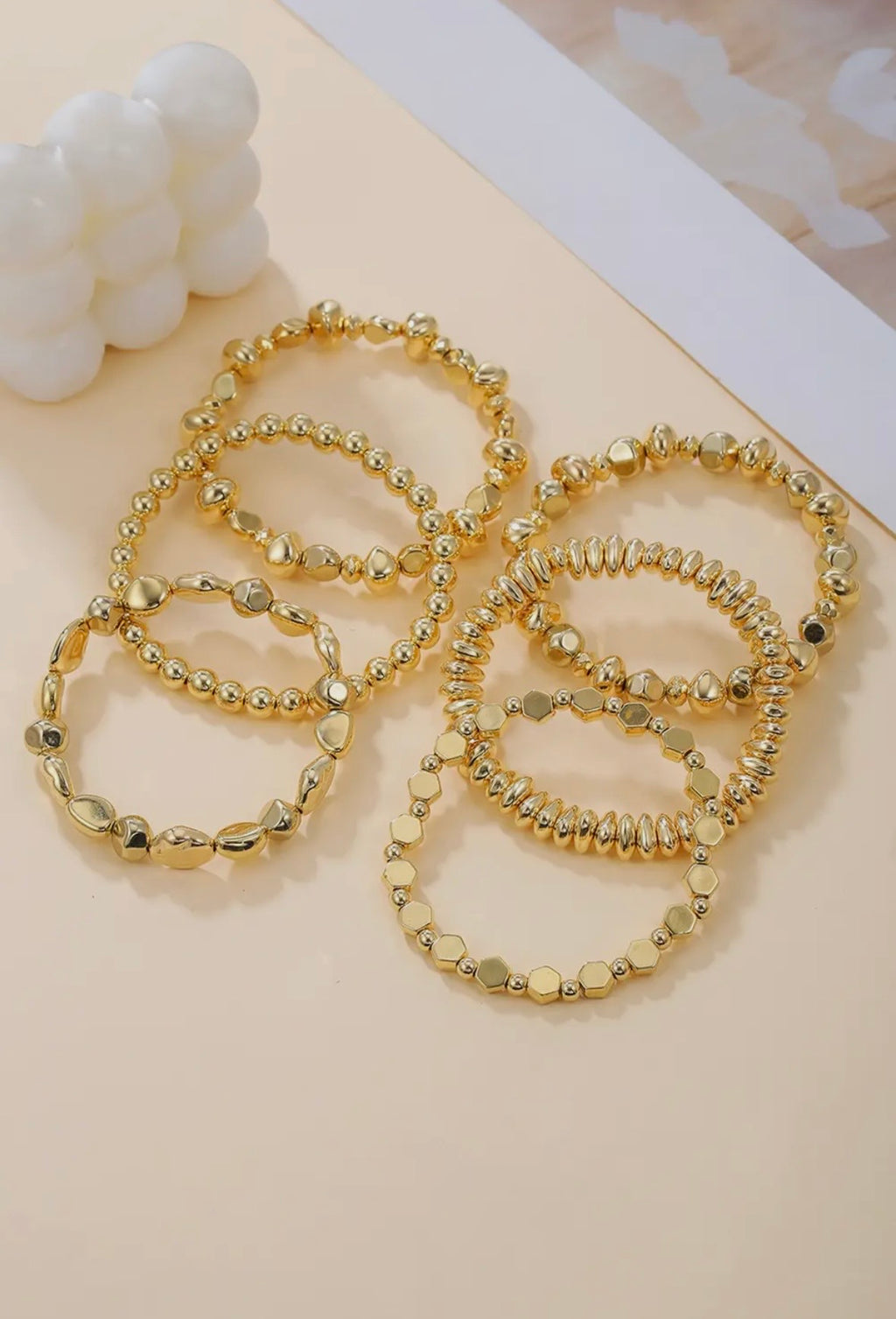Gold Statement Bracelet Stack