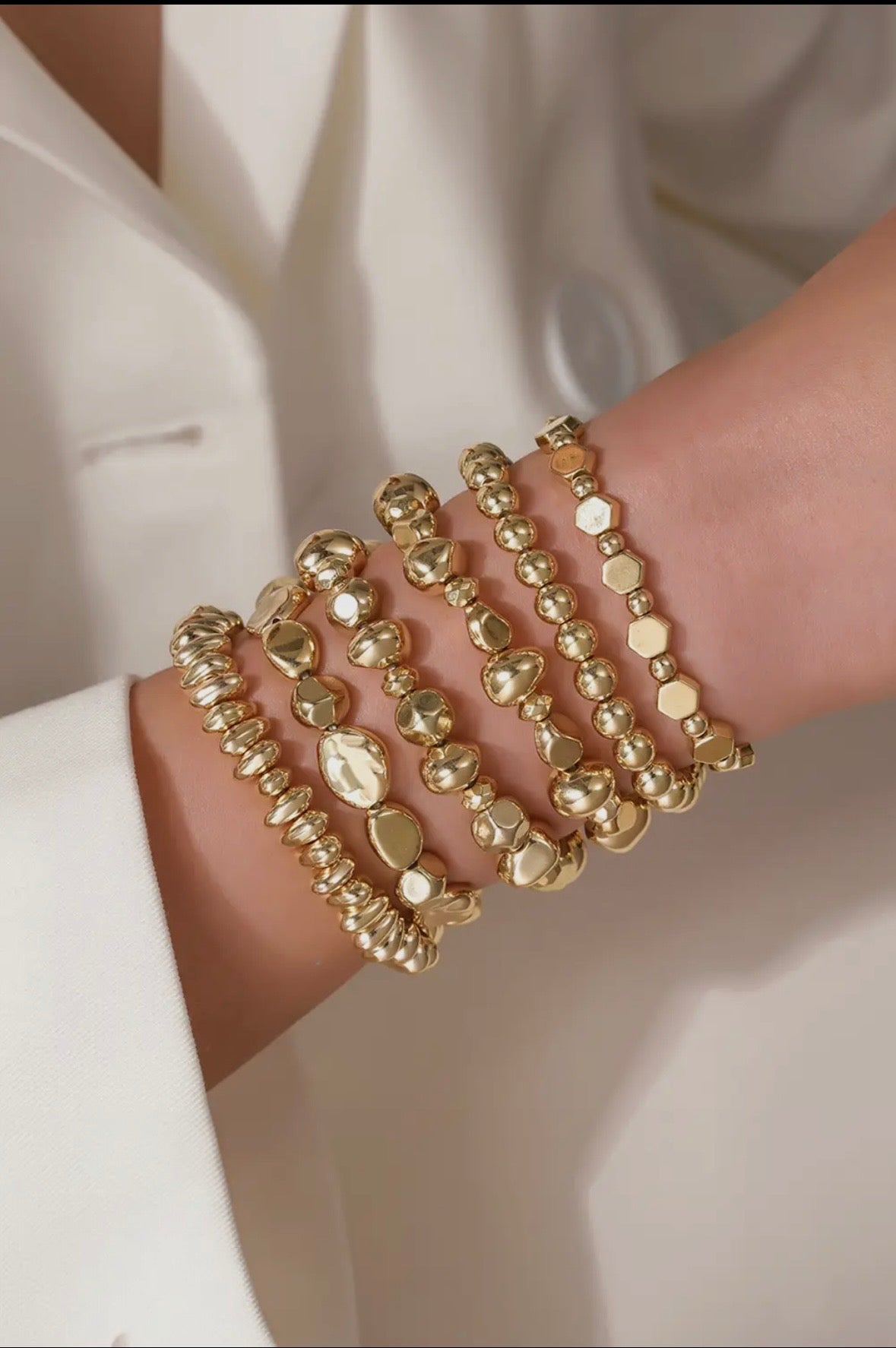 Gold Statement Bracelet Stack