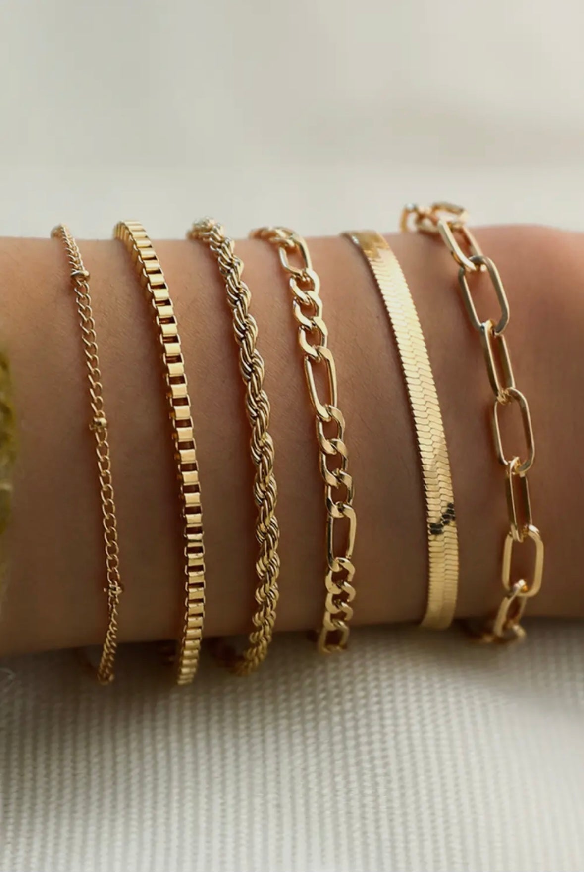 Classic Gold Chain Bracelet Stack