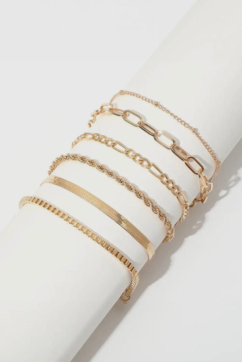 Classic Gold Chain Bracelet Stack