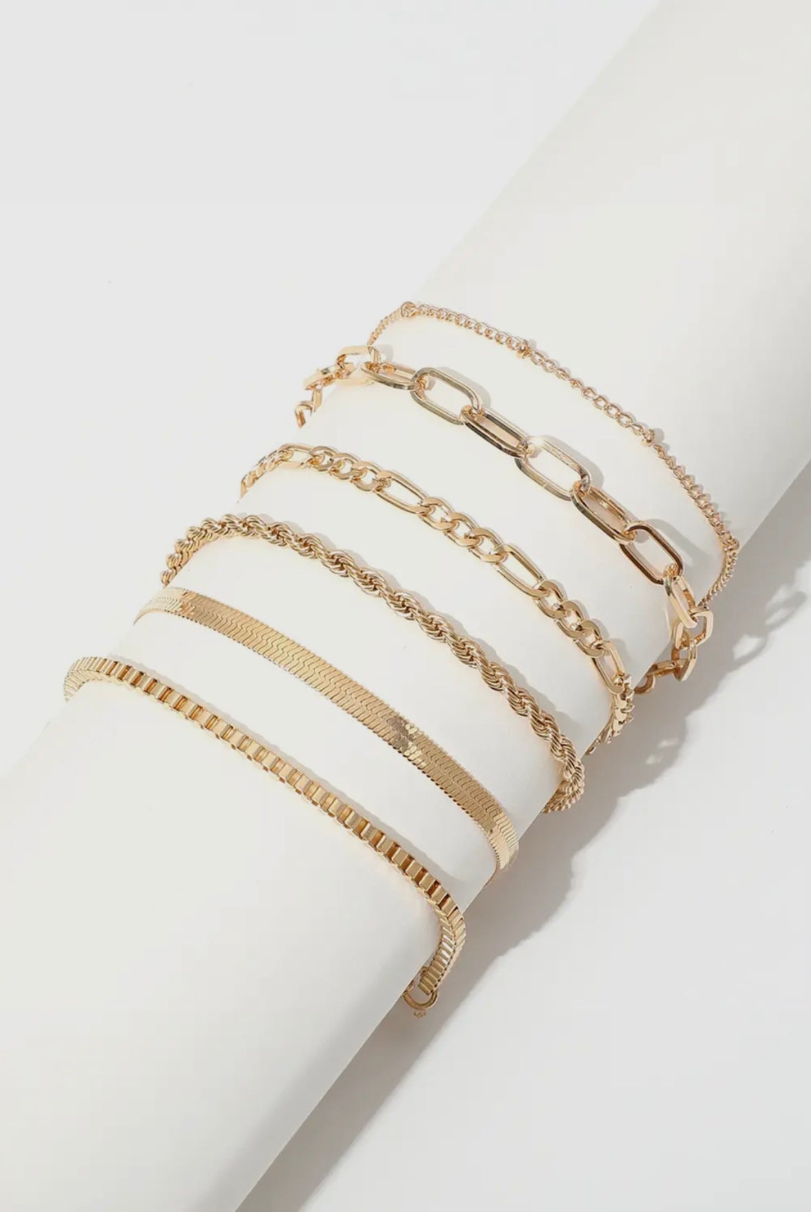 Classic Gold Chain Bracelet Stack