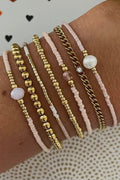 Blush & Gold Beaded Bracelet Stack